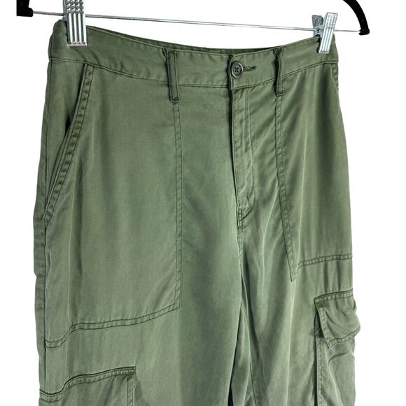 Urban Outfitters Pants Womens Cargo Green Wide Leg Pockets Y2K size 4 - Picture 2 of 4